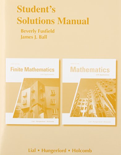 9780321645821: Student Solutions Manual for Finite Mathematics and Mathematics with Applications