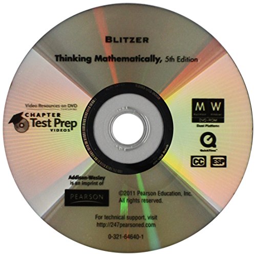 Stock image for Video Resources on DVD with Chapter Test Prep for Thinking Mathematically for sale by Discover Books