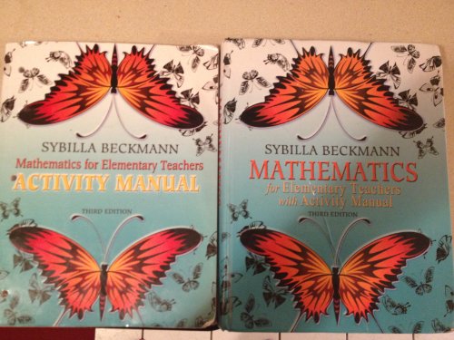 Imagen de archivo de Activities Manual for Mathematics for Elementary Teachers a la venta por BookHolders