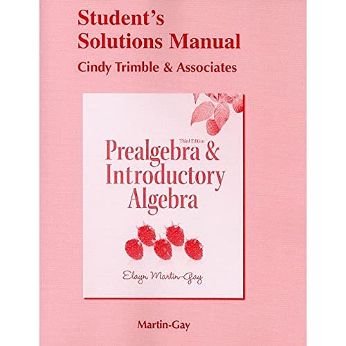 Stock image for Student Solutions Manual for Prealgebra & Introductory Algebra for sale by SecondSale