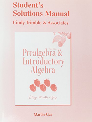 Beispielbild fr Student's Solutions Manual (component) for Prealgebra and Introductory Algebra zum Verkauf von Better World Books