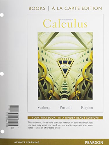 Calculus, Books a la Carte Edition (9780321651075) by Varberg, Dale; Purcell, Edwin; Rigdon, Steve