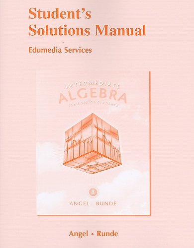 Beispielbild fr Intermediate Algebra for College Students, Student's Solutions Manual zum Verkauf von ThriftBooks-Atlanta