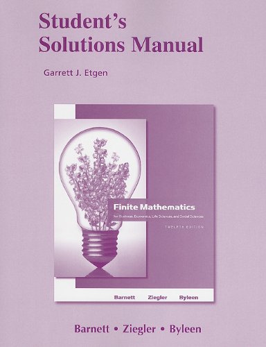 9780321655110: Student Solutions Manual for Finite Mathematics for Business, Economics, Life Sciences and Social Sciences