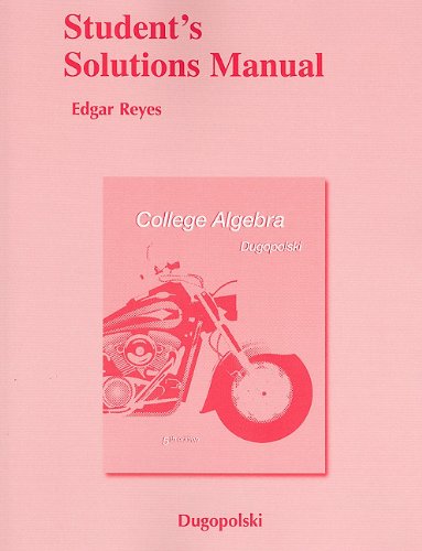 Imagen de archivo de Student Solutions Manual for College Algebra, 5th Edition a la venta por GoldBooks