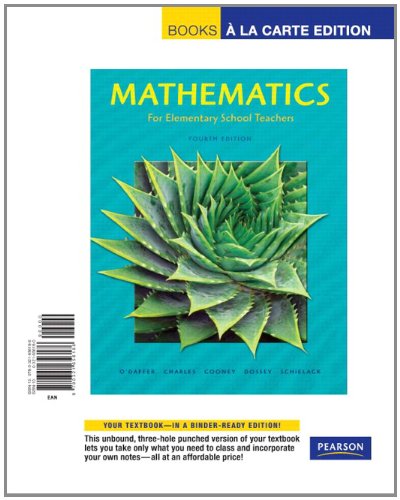 Imagen de archivo de Mathematics for Elementary School Teachers, Books a la Carte Edition (4th Edition) a la venta por HPB-Red