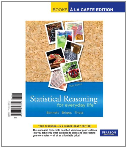 Imagen de archivo de Statistical Reasoning for Everyday Life: Books a La Carte Edition a la venta por SecondSale