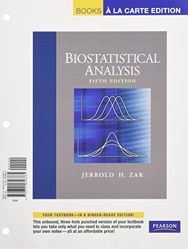 Biostatistical Analysis (Books a la Carte) (9780321656865) by Zar, Jerrold