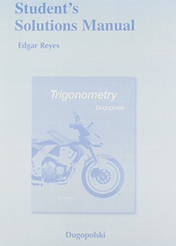 Stock image for Student Solutions Manual for Trigonometry for sale by Jenson Books Inc