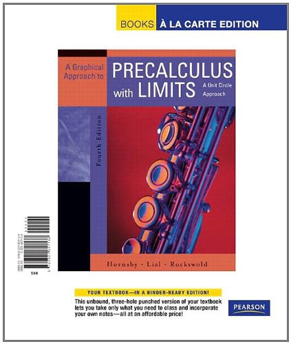 Stock image for Graphical Approach to Precalculus w/Limits: A Unit Circle Approach, Books a la Carte Edition (4th Edition) for sale by HPB-Red