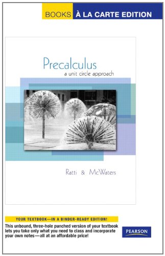 Imagen de archivo de Precalculus: A Unit Circle Approach, A La Carte text a la venta por BookHolders