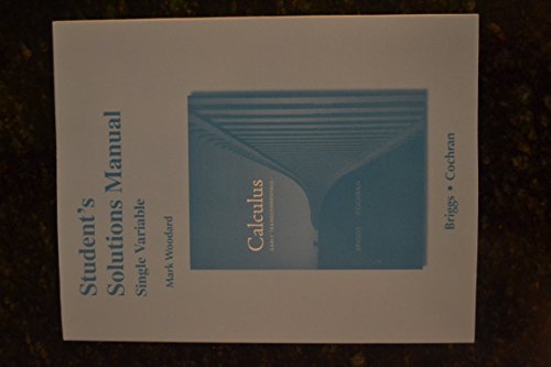 Imagen de archivo de Student Solutions Manual, Single Variable for Calculus: Early Transcendentals a la venta por Wonder Book