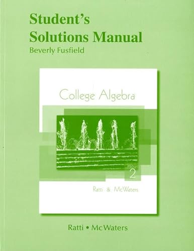 Imagen de archivo de Student's Solutions Manual for College Algebra a la venta por ThriftBooks-Dallas