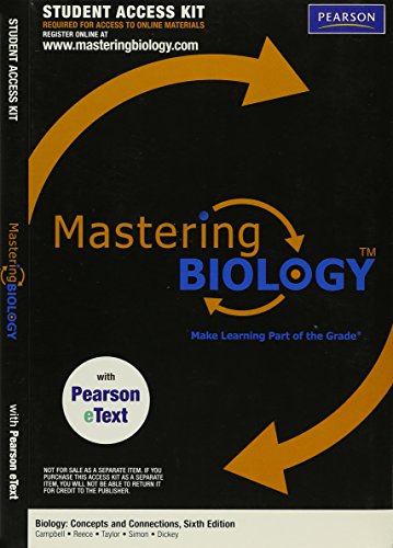 Imagen de archivo de MasteringBiology with Pearson EText Student Access Kit for Biology: Concepts and Connections (ME Component) a la venta por Buyback Express