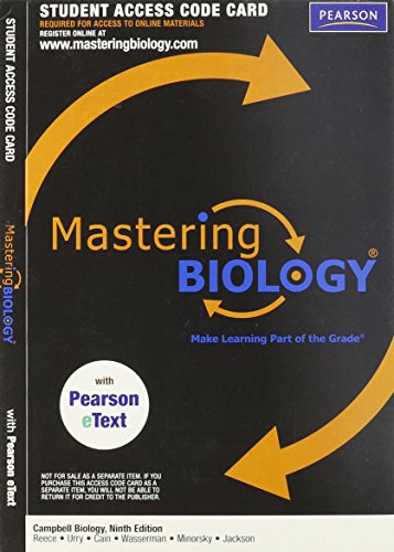 Stock image for MasteringBiology(R) with Pearson EText Student Access Kit for Campbell Biology (ME Component) for sale by BookHolders