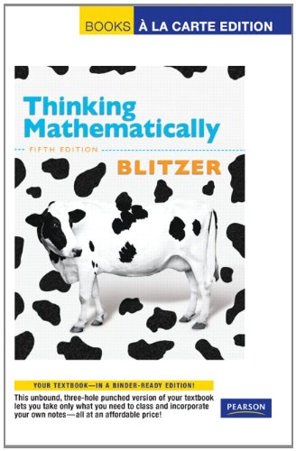 9780321691125: Thinking Mathematically: Books a La Carte Edition