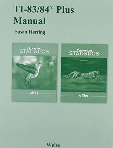 Stock image for Ti-83/84 Plus Manual for Introductory Statistics and Elementary Statistics for sale by ThriftBooks-Atlanta