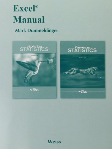 Imagen de archivo de Excel Manual for Introductory Statistics and Elementary Statistics a la venta por HPB-Red