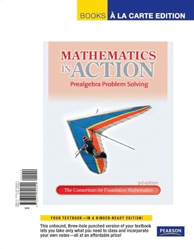 9780321692894: Mathematics in Action: Prealgebra Problem Solving, Books a La Carte Edition