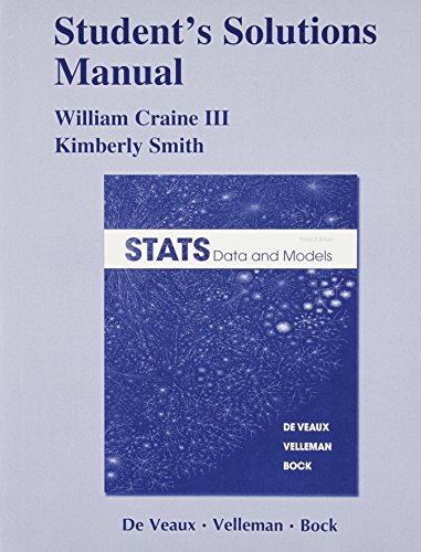 Stock image for Student Solutions Manual for Stats : Data and Models for sale by Better World Books: West