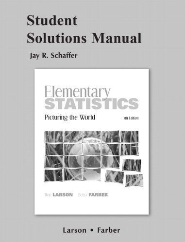 9780321693730: Student Solutions Manual for Elementary Statistics: Picturing the World