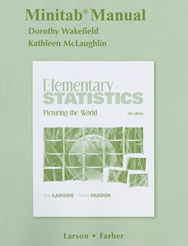 Beispielbild fr Minitab Manual for Elementary Statistics : Picturing the World zum Verkauf von Better World Books