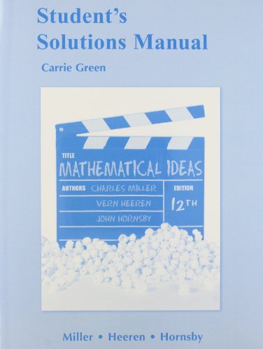 Beispielbild fr Student Solutions Manual for Mathematical Ideas zum Verkauf von Red's Corner LLC