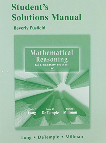 Stock image for Student Solutions Manual for Mathematical Reasoning for Elementary School Teachers for sale by Wonder Book