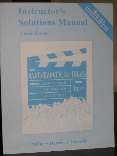 Stock image for Mathematical Ideas, Instructor*s Solution Manual for sale by dsmbooks
