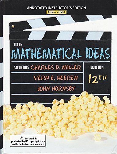 Stock image for Mathematical Ideas 12th Edition (Annotated Instructor's Edtion) for sale by GF Books, Inc.