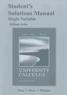 Beispielbild für Student's Solutions Manual for University Calculus: Early Transcendentals, Single Variable zum Verkauf von SecondSale