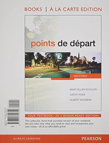 9780321702319: Points De Depart: Books a La Carte Edition