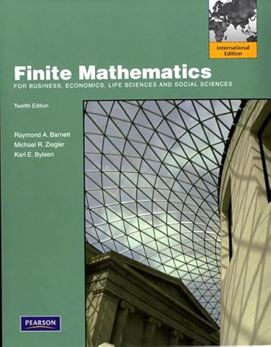 9780321702364: Finite Mathematics for Business, Economics, Life Sciences and Social Sciences: International Edition