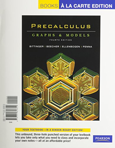 Precalculus: Graphs & Models (9780321702753) by Bittinger, Marvin L.; Beecher, Judith A.; Ellenbogen, David J.; Penna, Judith A.