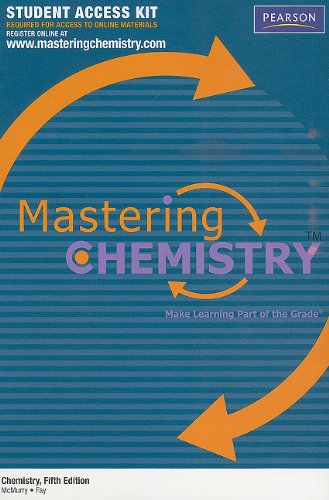 Chemistry 5th ed, MasteringCHEMISTRY Access Kit (9780321706881) by Pearson Education, Inc.