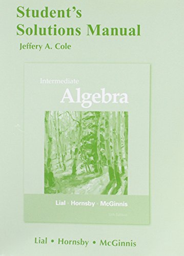 Stock image for Student's Solutions Manual for Intermediate Algebra for sale by Once Upon A Time Books