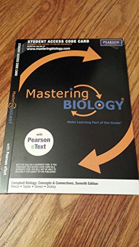 Beispielbild fr MasteringBiology without Pearson eText -- Standalone Access Card -- for Campbell Biology: Concepts & zum Verkauf von Wrigley Books