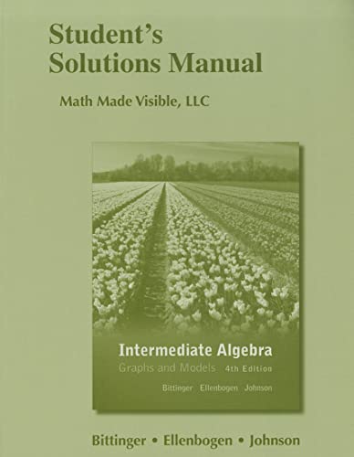 Beispielbild fr Student Solutions Manual for Intermediate Algebra: Graphs and Models zum Verkauf von ThriftBooks-Atlanta