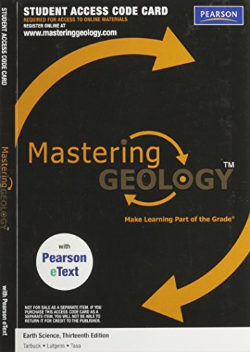 Stock image for Mastering Geology with Pearson eText -- Valuepack Access Card -- Earth Science (ME component) for sale by HPB-Red