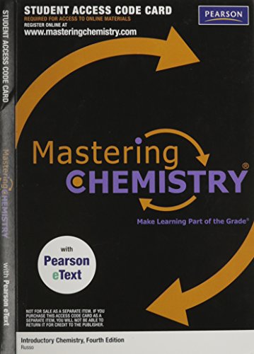 Stock image for MasteringChemistry with Pearson EText Access Code Card for Introductory Chemistry (ME Component) for sale by Bookseller909