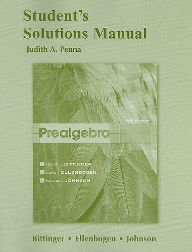 Beispielbild fr Student Solutions Manual for Prealgebra zum Verkauf von Better World Books