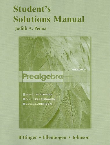 Stock image for Student Solutions Manual for Prealgebra for sale by SecondSale