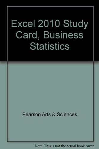 9780321731562: Excel 2010 Study Card, Business Statistics