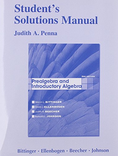 Beispielbild fr Student Solutions Manual for Prealgebra and Introductory Algebra zum Verkauf von HPB-Red
