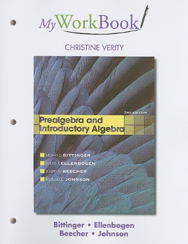 Imagen de archivo de MyWorkBook for Prealgebra and Introductory Algebra a la venta por HPB-Red