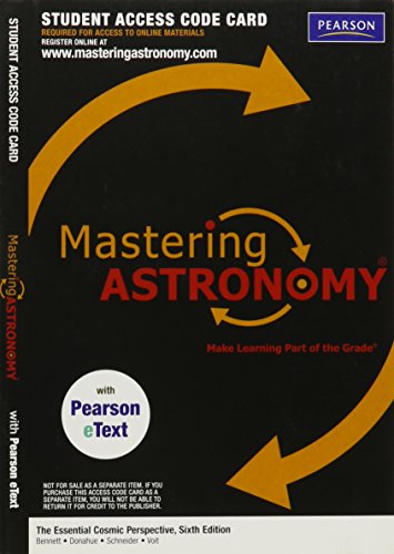 MasteringAstronomy with Pearson eText Student Access Code Card for The Essential Cosmic Perspective (ME Component) (9780321735256) by [???]