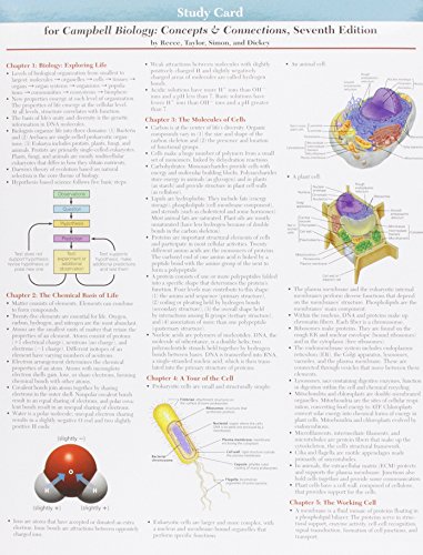 Study Card for Campbell Biology: Concepts & Connections (9780321742087) by Jane B. Reece