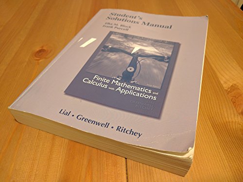 9780321746238: Student Solutions Manual for Finite Mathematics and Calculus with Applications