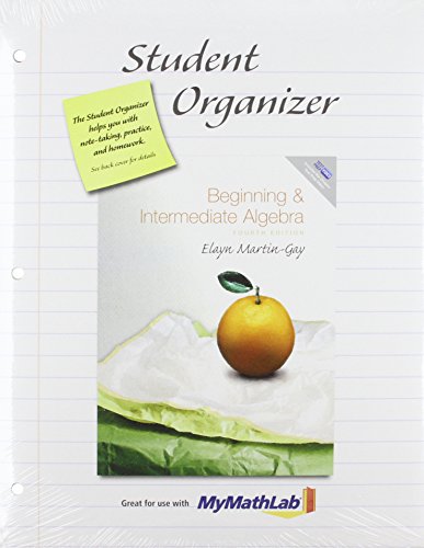 Stock image for Student Organizer for Beginning and Intermediate Algebra for sale by HPB-Red