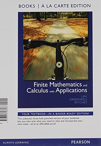 Imagen de archivo de Finite Mathematics and Calculus with Applications, Books a la Carte Edition (9th Edition) a la venta por HPB-Red